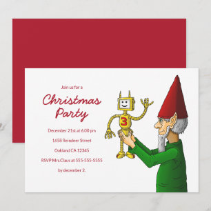 Invitación de fiesta del duende de Navidad