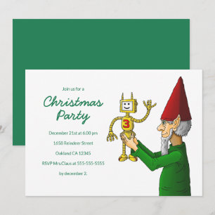 Invitación de fiesta del duende de Navidad