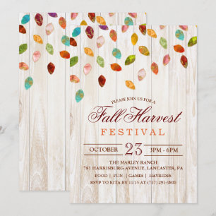 Invitación de fiesta del Festival de la Cosecha de