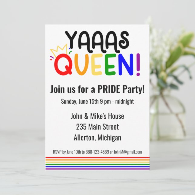 Invitación de fiesta del mes del ORGULLO LGBTQ (Anverso de pie)