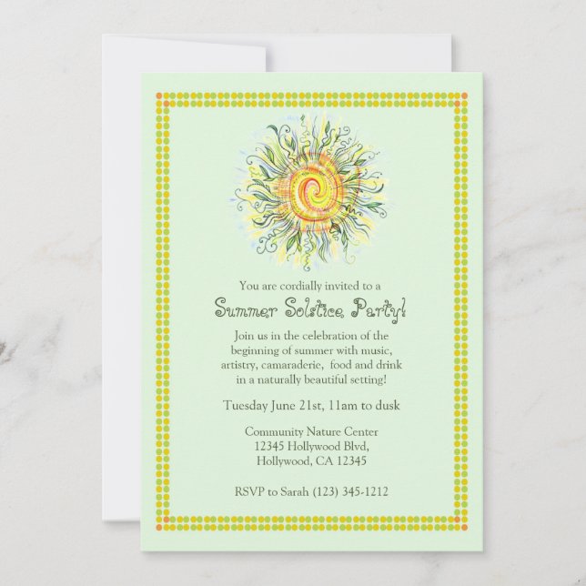Invitación de fiesta del solsticio de verano 2022 (Anverso)