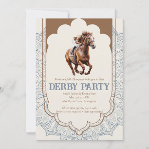 Invitación de fiesta Derby Vintage elegante carrer