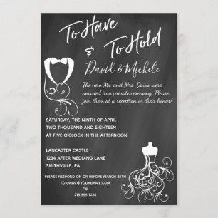Invitación de fiesta después de la boda con pizarr