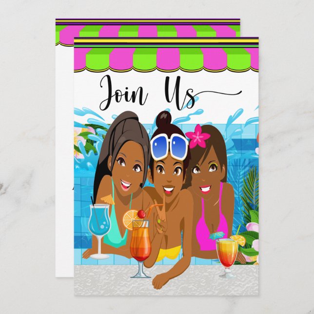 Invitación de fiesta Día de las Damas (Anverso / Reverso)