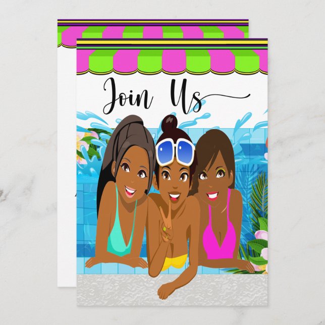 Invitación de fiesta Día de las Damas (Anverso / Reverso)