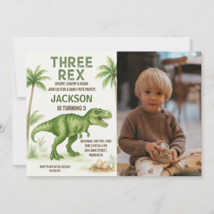 Invitación de Fiesta Dino editable para niños o Ch