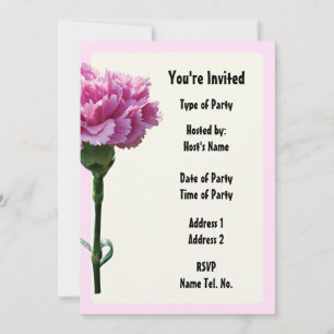 Invitación de fiesta - Diseño de clavel