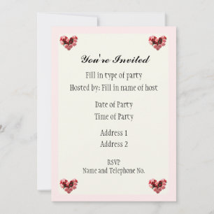 Invitación de fiesta - Diseño de rosa