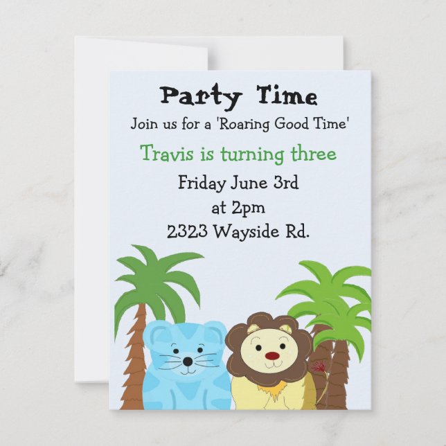 Invitación de fiesta divertida (Anverso)
