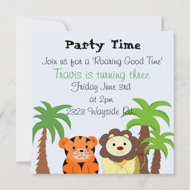Invitación de fiesta divertida (Anverso)
