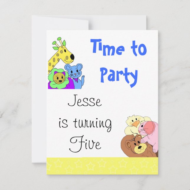 Invitación de fiesta divertida (Anverso)