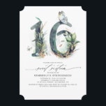 Invitación de fiesta dulce 16 - Verdor y oro<br><div class="desc">Verdor y follaje dorado dulce 16 invitaciones para fiestas de cumpleaños</div>