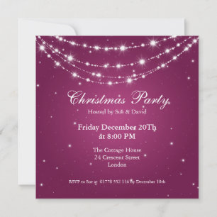 Invitación de fiesta elegante cadena brillante bay