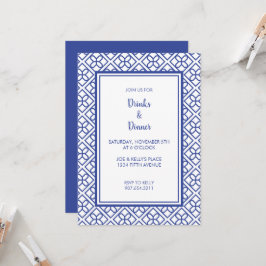 INVITACIÓN DE FIESTA ELEGANTE CON BORDE AZUL Y BLA