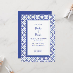 INVITACIÓN DE FIESTA ELEGANTE CON BORDE AZUL Y BLA