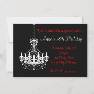 Invitación de fiesta elegante con candelabro en ne