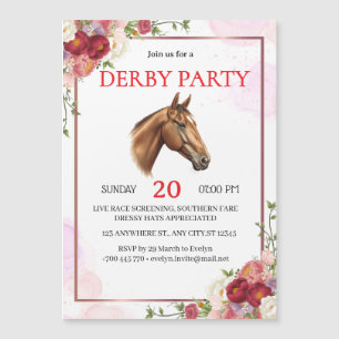 Invitación de fiesta elegante de Derby de caballo 