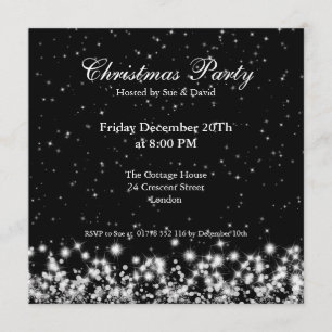 Invitación de fiesta elegante destello de invierno