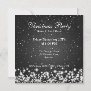 Invitación de fiesta elegante destello personaliza