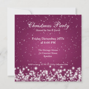 Invitación de fiesta elegante destello rosa person