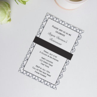 Invitación de fiesta elegante en blanco y negro