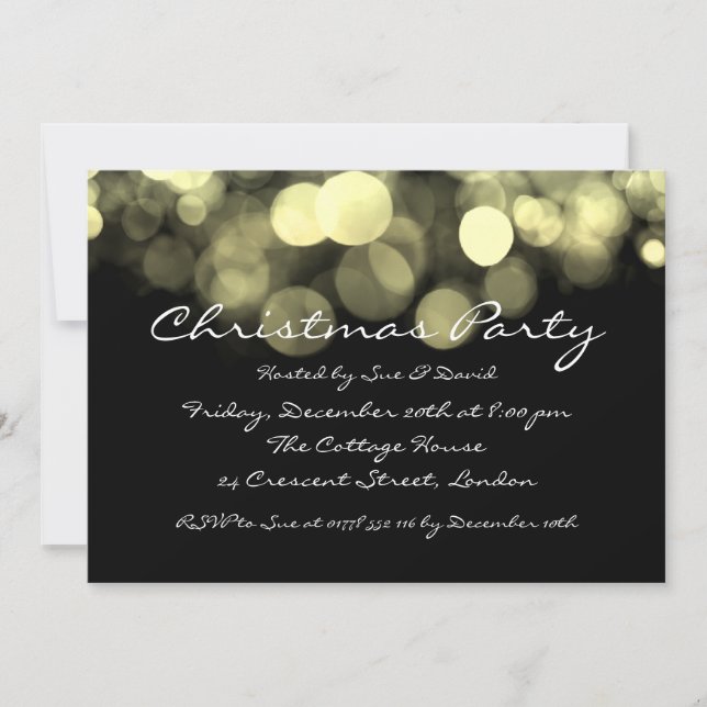 Invitación de fiesta Elegante Luces Brillantes de  (Anverso)