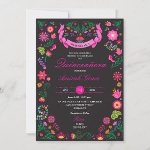Invitación de Fiesta Embroidery Quinceañera