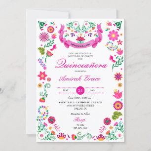 Invitación de Fiesta Embroidery Quinceañera