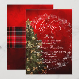 Invitación de fiesta en árbol de Navidad