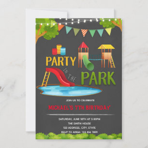 invitación de fiesta en el parque