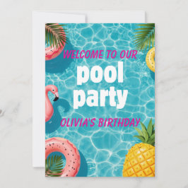 Invitación de Fiesta en la Piscina Flamingo Divers