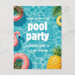 Invitación de Fiesta en la Piscina Flamingo Divers