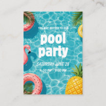 Invitación de Fiesta en la Piscina Flamingo Divers
