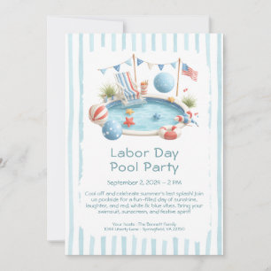 Invitación de fiesta en la piscina para el Día del