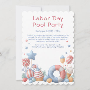 Invitación de fiesta en la piscina para el Día del