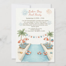 Invitación de fiesta en la piscina para el Día del