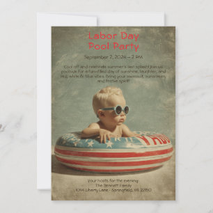 Invitación de fiesta en la piscina para el Día del