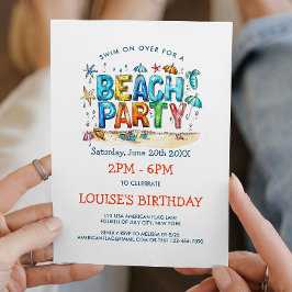 Invitación de Fiesta en la Playa al Estilo Graffit