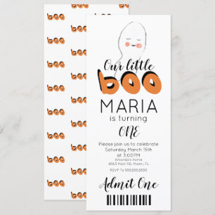 Invitación de fiesta estilo ticket de fantasma lin