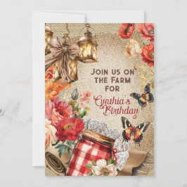 Invitación de fiesta Farmland Chic