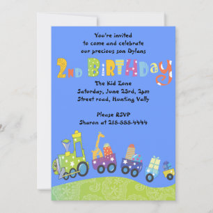 Invitación de fiesta feliz por el segundo cumpleañ