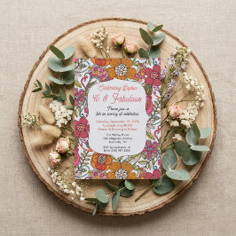 Invitación de fiesta floral cumpleaños 40