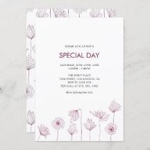 Invitación de fiesta floral de amapola para todas