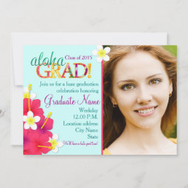 Invitación de fiesta floral de graduación Luau de 