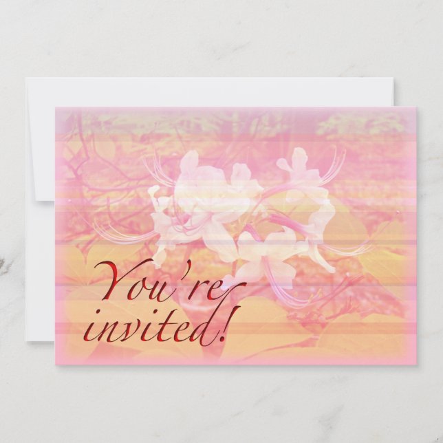 Invitación de fiesta - General - Flores de azalea  (Anverso)