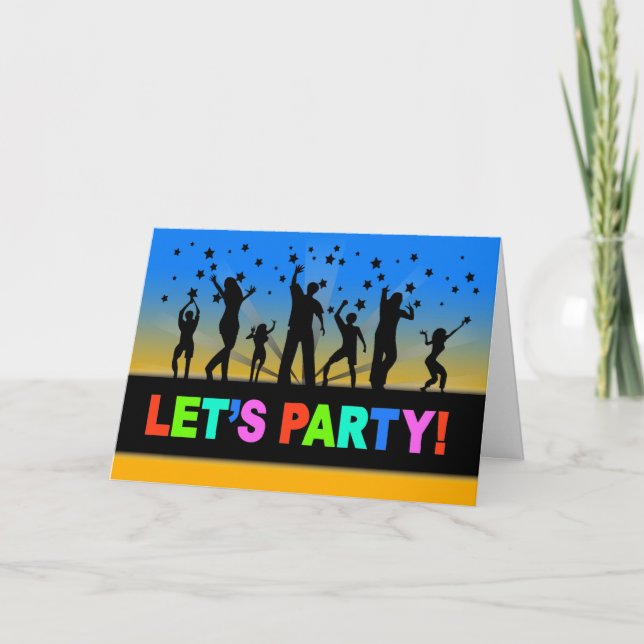 Invitación de fiesta general, multitud bajo las es (Anverso)