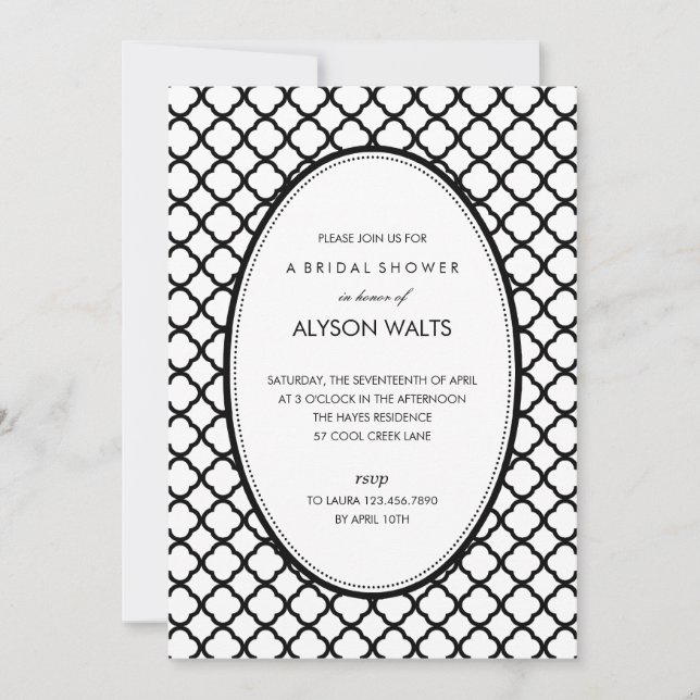 Invitación de fiesta general solo moderna (Negro) (Anverso)