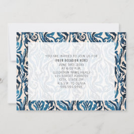 Invitación de fiesta genérica de ikat azul abstrac
