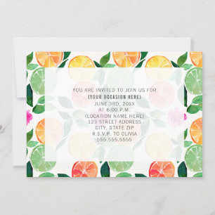 Invitación de fiesta genérica floral cítrica para