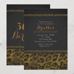 Invitación de fiesta glamorosa con lentejuelas de 